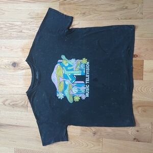 Mtv. Women's Logoed 'Mushroom' Oversized T-shirt. Size XS.